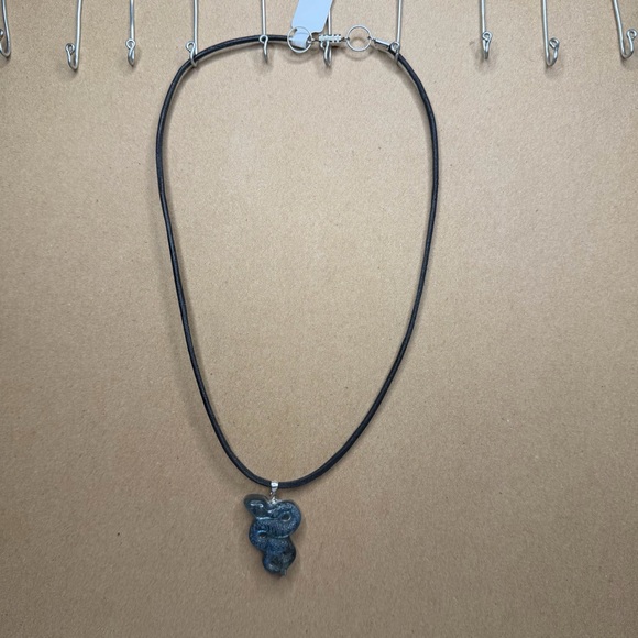 Laborite snake necklace handmade leather cord - Picture 8 of 8